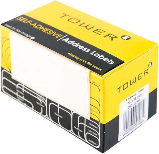 [PLBHFXBPZSGDN5ZG] TOWER Self-Adhesive Address Labels 75 x 38 mm Self Adhesive Paper Label (White)