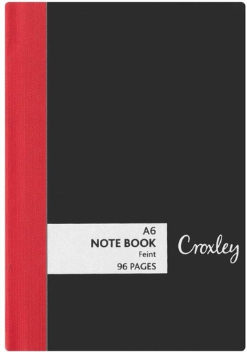[DNBH2YZ5FUS96NHG] Croxley Note Book A6 Note Book Feint Ruled (Black)