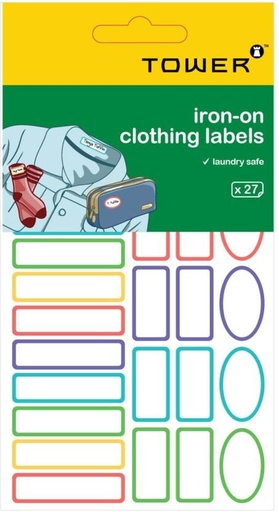 [PLBHFXBPVGNGYU4G] TOWER Iron-On Clothing Labels Self Adhesive Paper Label (Multicolor)