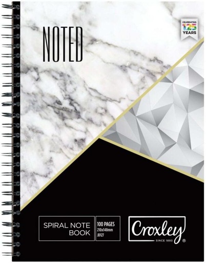 [DNBH2YZ5RVVEDNJV] Croxley Spiral Notebook A5 Notebook Feint & Margin (White)