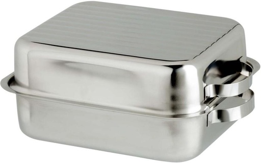 [PPNH4ZFZTMCHXJF6] Steelking Stainless Steel Mini Roaster Tope with Lid 45 L capacity (Stainless Steel, Non-stick, Induction Bottom)