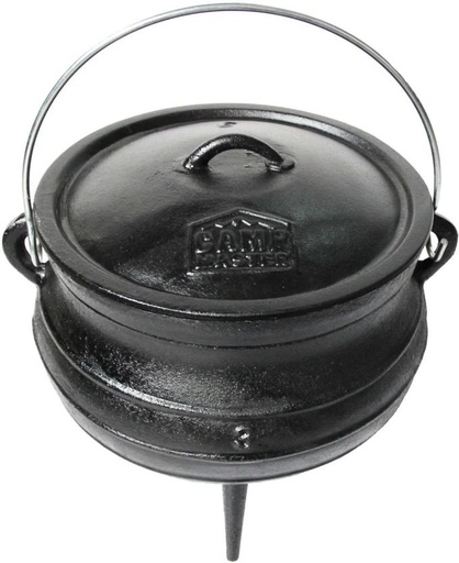 [PPNHFXCRHFRMGSKN] Camp Master 3-Leg Cast Iron Potjie Pot No. 3 Potjie with Lid 7.8 L capacity (Cast Iron)