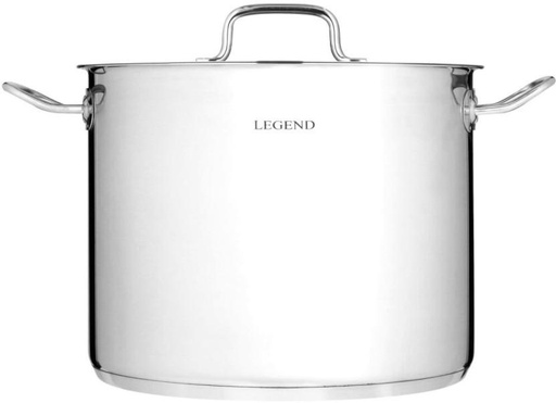 [PPNH4ZFZDVT5SUSK] Legend Prof Chef Stockpot Steel Tope with Lid 13 L capacity (Steel, Non-stick, Induction Bottom)