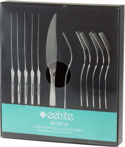[CYSH4UYRSHTKYWWW] Eetrite 12 Piece Steak Knife Stainless Steel Cutlery Set (Pack of 1)
