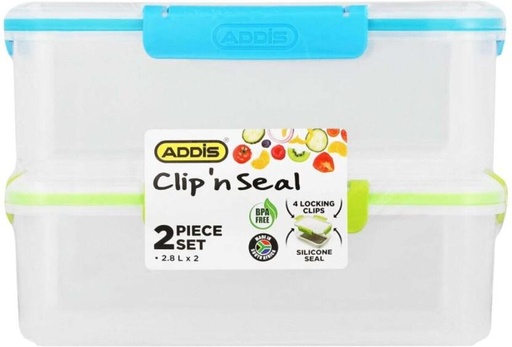[LBXH2974AHY4GRBG] Addis Clip 'N Seal Set 2 Containers Lunch Box (2800 ml, Thermoware)