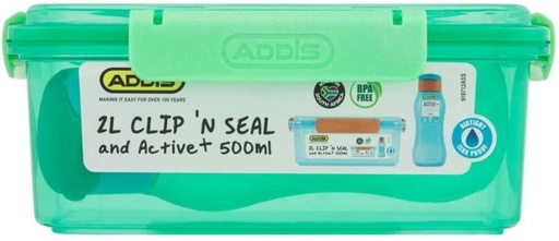 [LBXH25EYGGMWGEWT] Addis Clip N Seal Lunch Box 2 Containers Lunch Box (2500 ml)