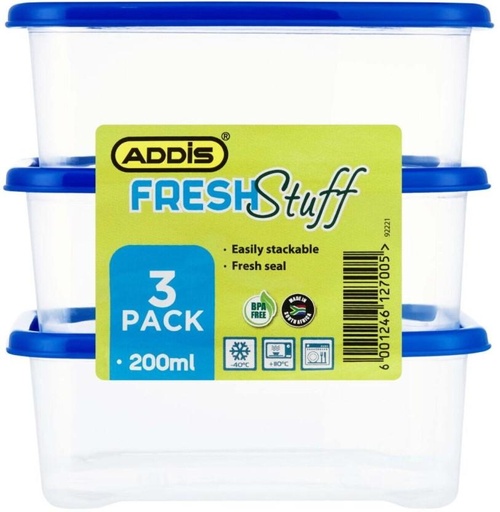[CNRH27SYTEKMBKYP] Addis Plastic Fridge Container  - 200 ml (Blue)