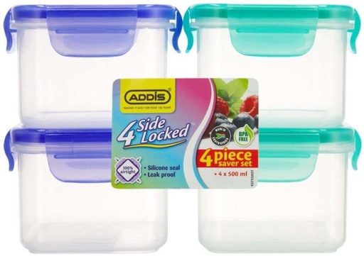 [CNRH2YY5MU53ZTHC] Addis Plastic Fridge Container  - 500 ml (Multicolor)