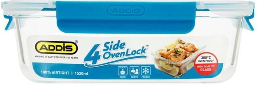 [CNRH7Z3ACZGFHUFW] Addis Glass Utility Container  - 1520 ml (White, Blue)