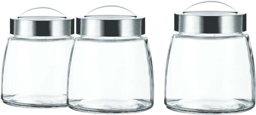 [CNRH27RRVNKAAGUF] Consol Glass Tea Coffee & Sugar Container  - 11.64 l (Pack of 3, White)