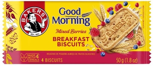 [CKBH4TVCUF6HDZYW] Bakers Good Morning Breakfast Biscuits Mixed Berries Biscotti (50 g)