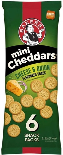 [CKBHFU62W3FVJSZZ] Bakers Mini Cheddars Cheese and Onion Flavoured Cheeselets (33 g)
