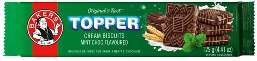 [CKBH4TVCQMYEGKGH] Bakers Topper Mint Choc Flavoured Biscuits Cream Filled Biscuit (125 g)