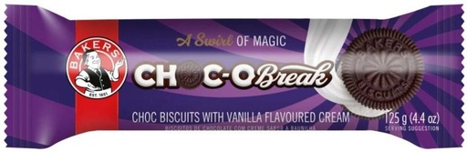 [CKBH7RJ2G6RZUYYD] Bakers Choc O Break Cream Sandwich Biscuit (125 g)