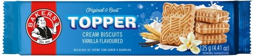 [CKBH4TVCGQHJEGJM] Bakers Topper Vanilla Flavoured Biscuits Cream Filled Biscuit (125 g, Pack of 12)