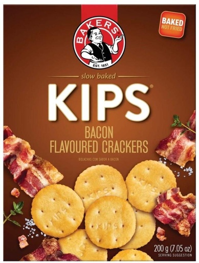 [CKBHFU63ZPKHW9FA] Bakers Kips Bacon Flavoured Salted Biscuit (200 g)