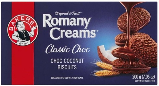 [CKBH4TVCMSZXHRRF] Bakers Romany Creams Classic Choc Coconut Biscuit Cream Filled Biscuit (200 g)