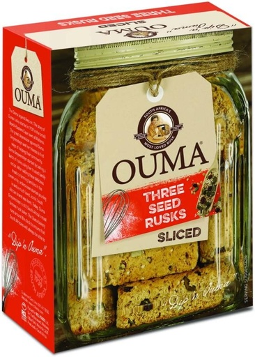 [RSKHFZTAVA9FTTTD] Ouma Sliced Butter flavoured Three Seed Rusk (450 g)
