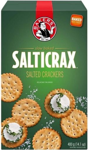 [CKBHFU62YFU9KF9J] Bakers Slow Baked Salticrax Crackers Salted Biscuit (400 g, Pack of 12)