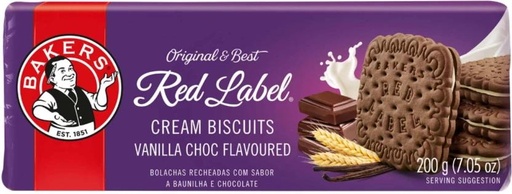 [CKBH4TVCY7UDS8HE] Bakers Red Label Vanilla Choc Flavoured Biscuits Cream Filled Biscuit (200 g)