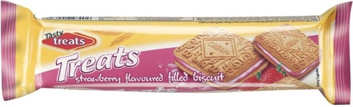[CKBHFU62ZQJJGJFY] Tasty Treats Strawberry Flavored Biscuits Cream Filled Biscuit (80 g)