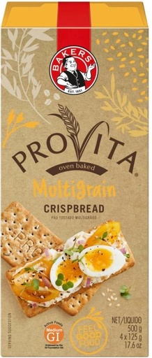 [CKBHFU6BZF572WXZ] Bakers Provita Oven Baked Multigrain Crispbread Cream Cracker Biscuit (500 g, Pack of 12)