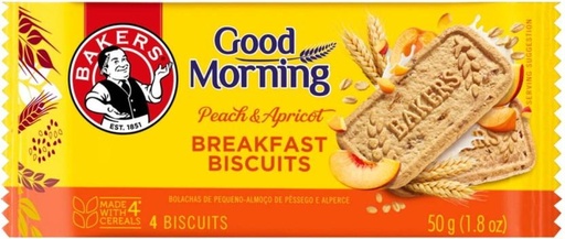 [CKBH4TVCKZBQ4G8A] Bakers Good Morning Breakfast Biscuits Peach & Apricot Breakfast Biscotti (50 g)