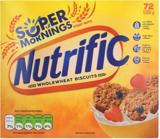 [CKBHFU63GZCGZHXE] Nutrific Whole Wheat High Fiber Biscuit (1350 g, Pack of 8)