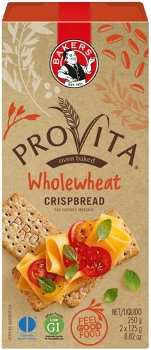 [CKBHFU62USG4PQ7H] Bakers Provita Whole Wheat Crispbread Bakery Biscuit (250 g, Pack of 12)