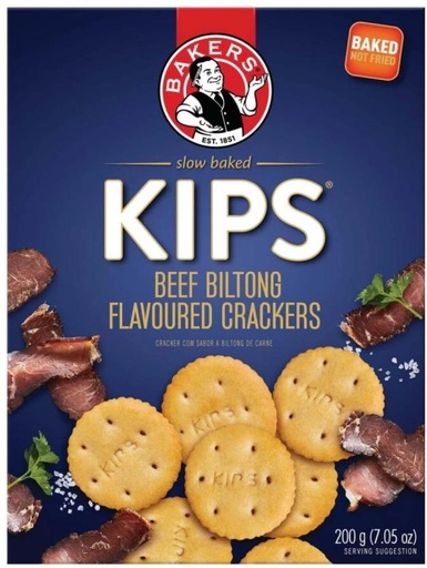 [CKBHFU63GUNT462E] Bakers Kips Beef Biltong Flavoured Salted Biscuit (200 g)
