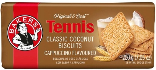[CKBHFU62Q58GGHEZ] Bakers Tennis Cappuccino Flavoured Coconut Biscuit (200 g, Pack of 12)