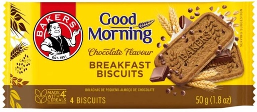 [CKBH4TVCGHGVZHGF] Bakers Good Morning Breakfast Biscuits Chocolate Flavour Breakfast Biscotti (50 g)