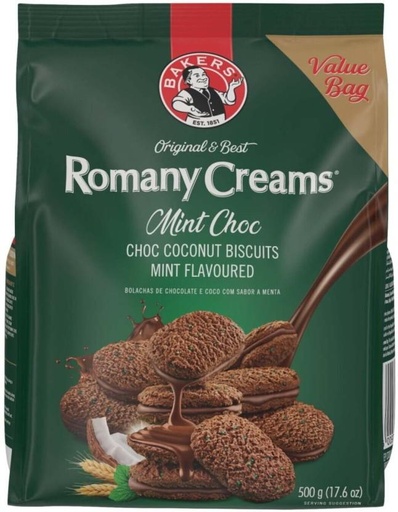 [CKBH4TVCTYCWZHUP] Bakers Mint Choc Biscuits Cream Filled Biscuit (500 g)
