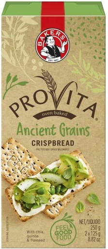 [CKBHFU62YY2DRNGE] Bakers Provita Ancient Grains Crispbread Bakery Biscuit (250 g)