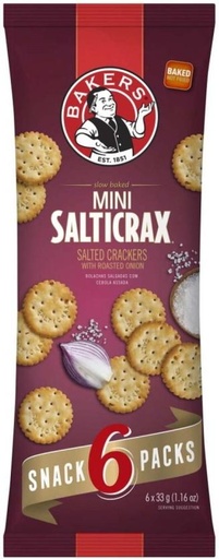 [CKBHFU6E4JNHRFGR] Bakers Mini Salticrax Roasted Onion Crackers (4752 g, Pack of 24)