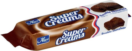 [CKBHFU624R7RM8TH] Henro Super Creams Double Chocolate Cream Filled Biscuit (125 g, Pack of 12)