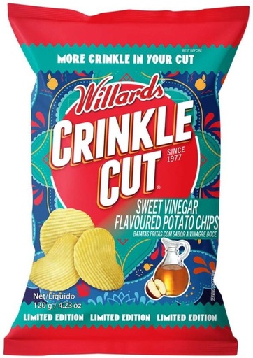 [CPSH4S5FMSFMP9KH] Willards Crinkle Cut Sweet Vinegar Flavoured Potato Chips (1 x 125 g)