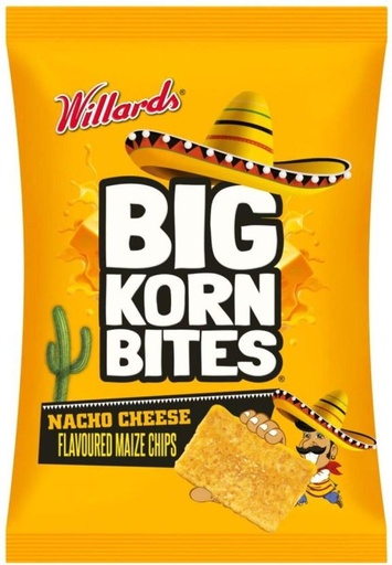 [CPSH4S5FMBUFJP3H] Willards Big Corn Bites Cheese Flavoured Maize Nachos (1 x 120 g)