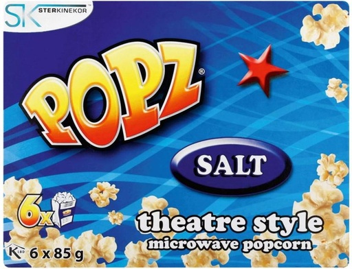 [PCOHFUDTAU6Z9DR3] Ster Kinekor Popz Microwave Salt Popcorn (85 g, Pack of 6)
