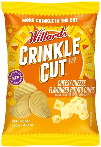 [CPSH4S5FRQMRSW56] Willards Crinkle Cut Cheese Flavoured Potato Chips (1 x 120 g)