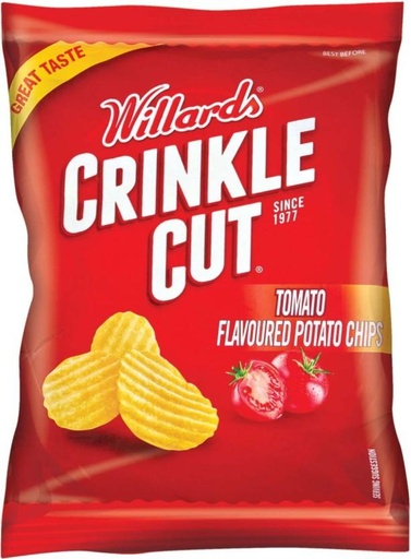 [CPSH4S5FASSNGP9H] Willards Crinkle Cut Tomato Flavoured Potato Chips (48 x 30 g)