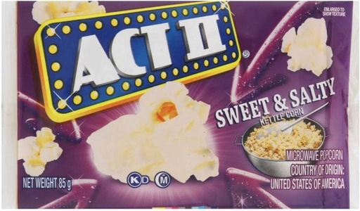 [PCOHFUDT6F3G4PMR] Act II Kettle Sweet and Salty Popcorn (85 g, Pack of 12)