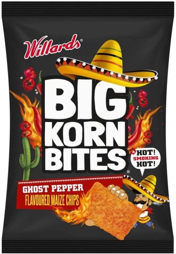 [CPSH4S5FW42QPAFG] Willards Big Corn Bites Ghost Pepper Flavour Maize Nachos (48 x 50 g)
