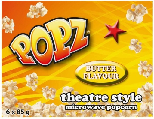 [PCOHFUDTQVGYU3YQ] Ster Kinekor Popz Microwave Butter Popcorn (85 g, Pack of 6)