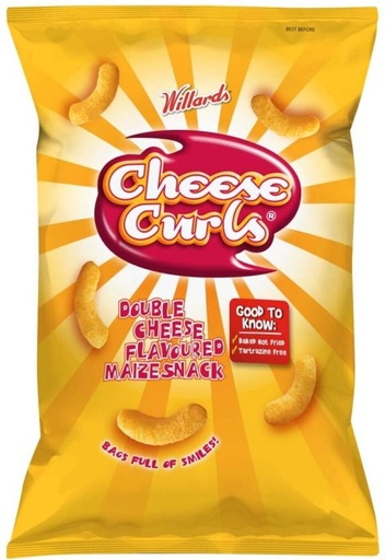 [CPSHBY57V8KRQGY2] Willards Cheese Curls Cheese Maize Snack (22 x 90 g)