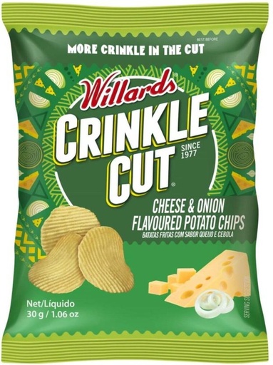 [CPSH4S5FXFVVSAAT] Willards Crinkle Cut Cheese & Onion Flavoured Potato Chips (1 x 30 g)