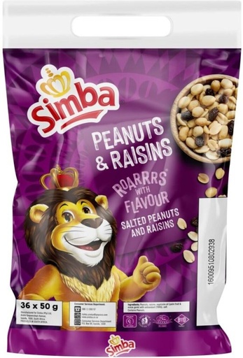 [NDFHFTAYZNJFZHNE] Simba Salted Peanuts & Raisins (36 x 50 g)