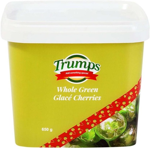 [NDFH4UXJHBHZJGSA] Trumps Whole Green Glace Baking Cherries (650 g)