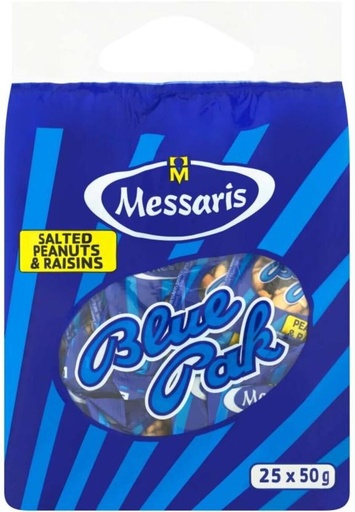 [NDFH4UXJDZAQ7GAN] Messaris Blue Pack Peanuts & Raisins (25 x 50 g)
