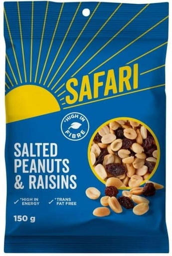 [NDFHFTAYFWAQG9ZY] Safari Salted Peanuts & Raisins (20 x 150 g)
